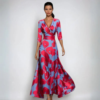 Emily™ | Elegante abito a portafoglio floreale