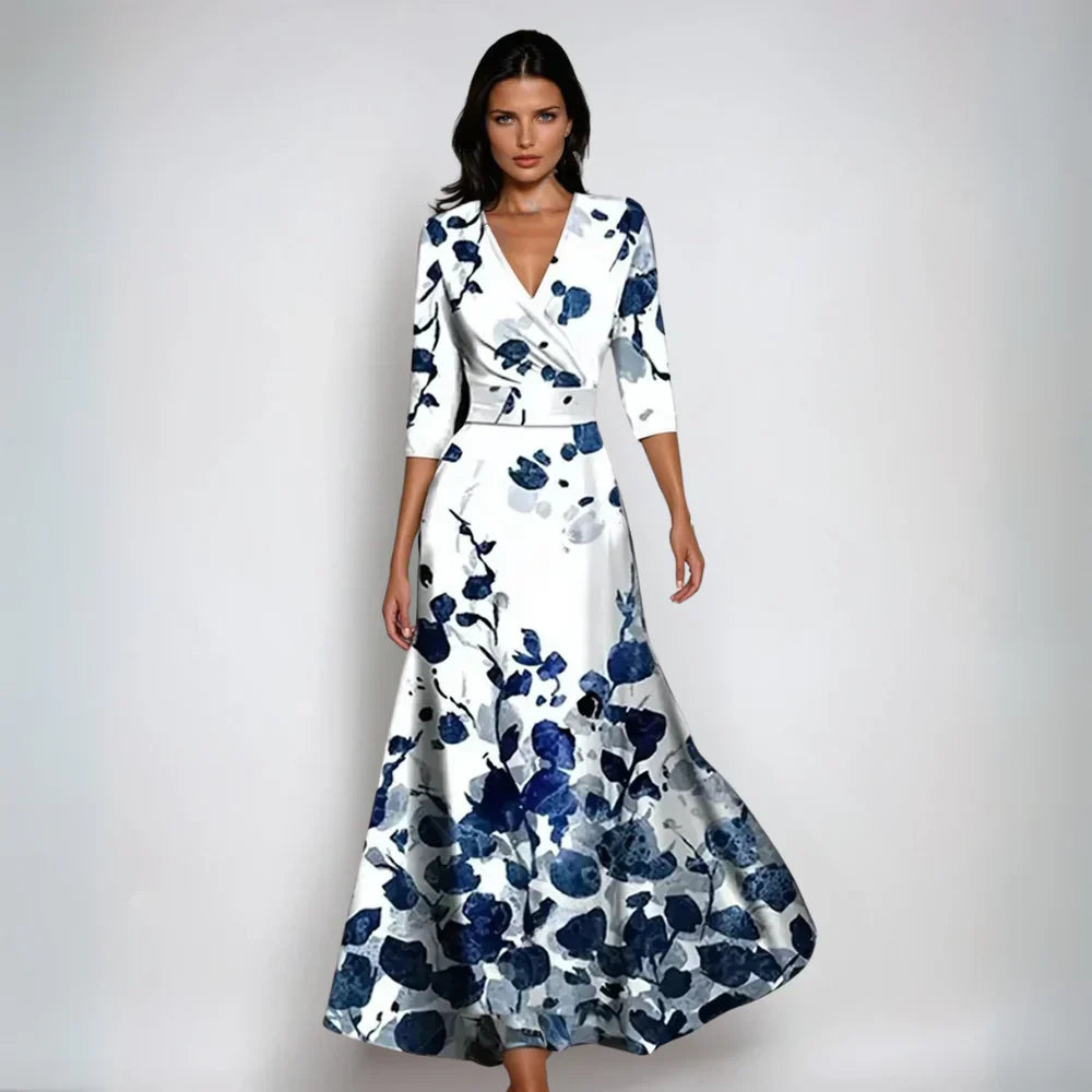 Emily™ | Elegante abito a portafoglio floreale