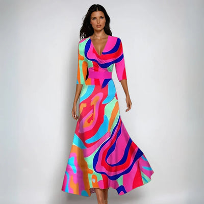 Emily™ | Elegante abito a portafoglio floreale