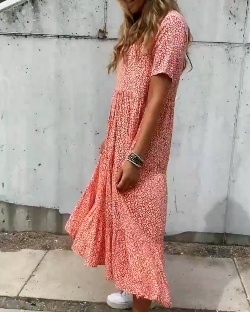 Alina - Abito a maniche corte con motivo floreale