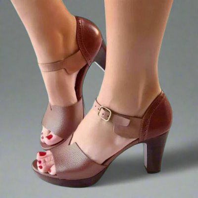 Katharina | Sandali con Tacco Alto Premium in Stile Coreano con Blocco di Colore e Fibbia