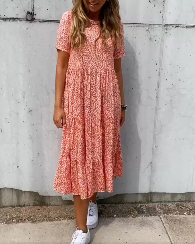 Alina - Abito a maniche corte con motivo floreale