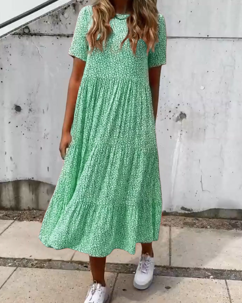 Alina - Abito a maniche corte con motivo floreale