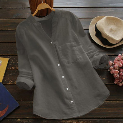 Greta | Camicia in lino a manica lunga elegante