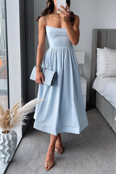 Vina - Abito Midi A-Line Chic con Spalline