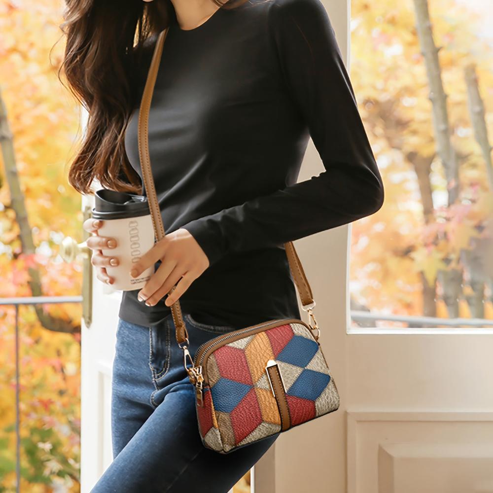 Luna | Mini-Borsa a tracolla in design patchwork