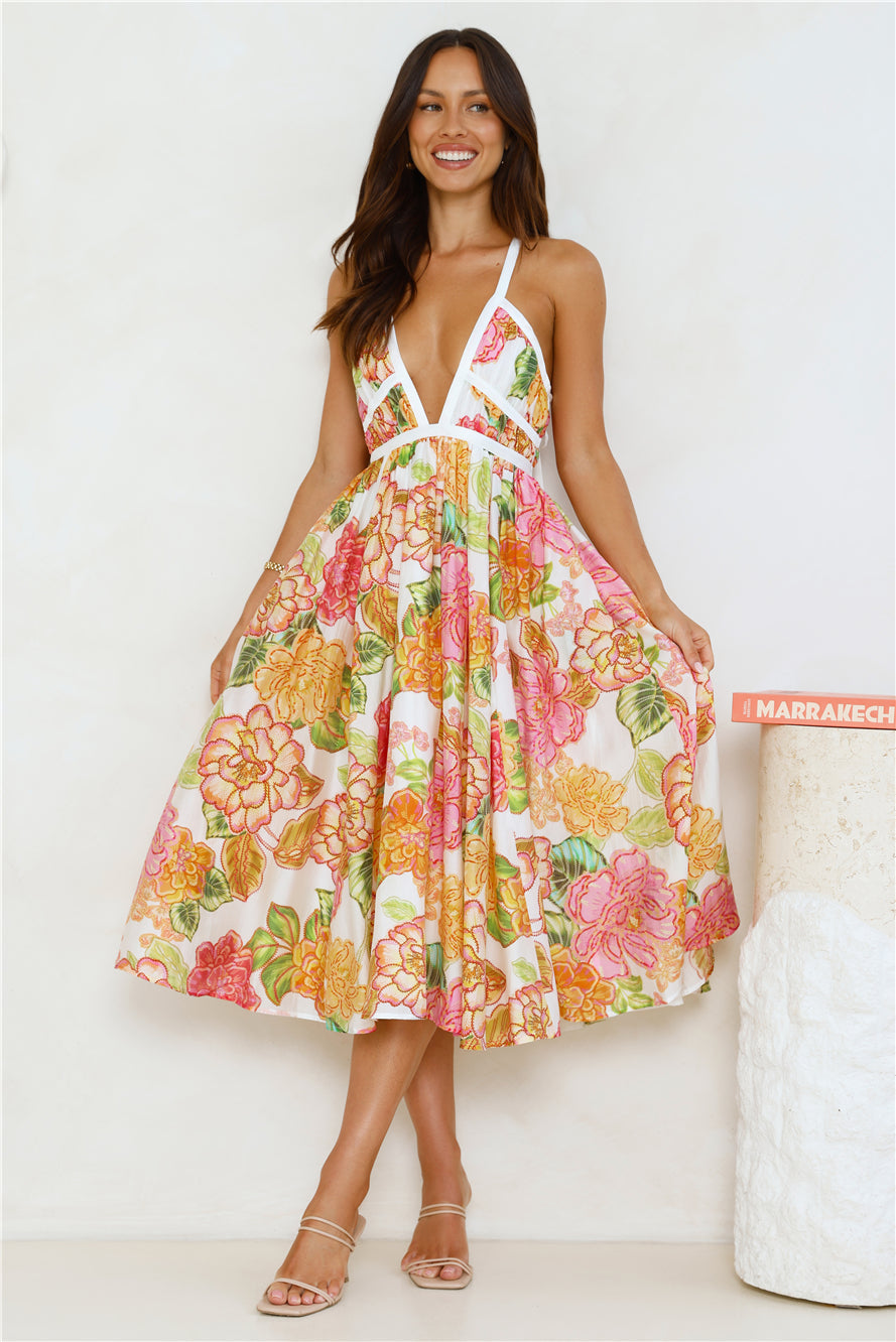 Luciana - Vestito Midi Arancione