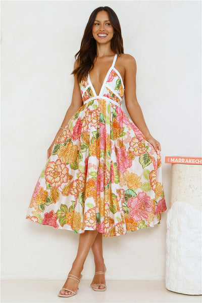 Luciana - Vestito Midi Arancione