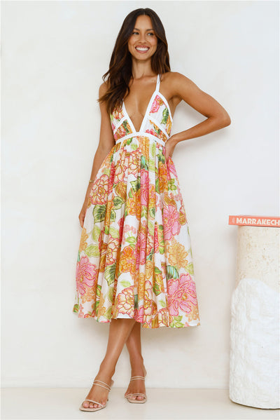 Luciana - Vestito Midi Arancione