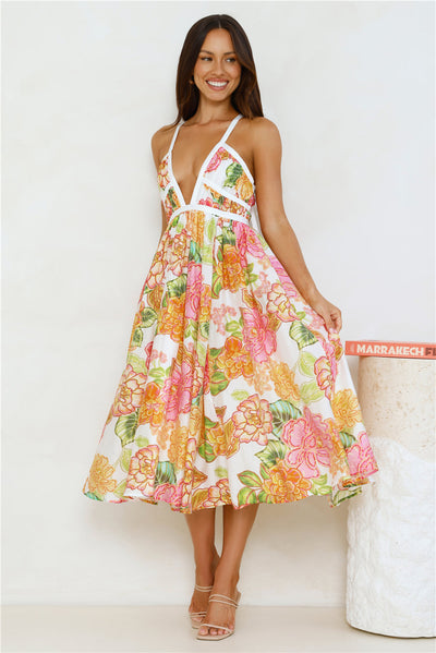Luciana - Vestito Midi Arancione