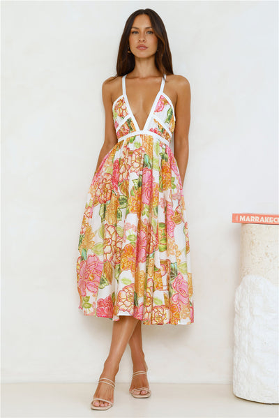 Luciana - Vestito Midi Arancione