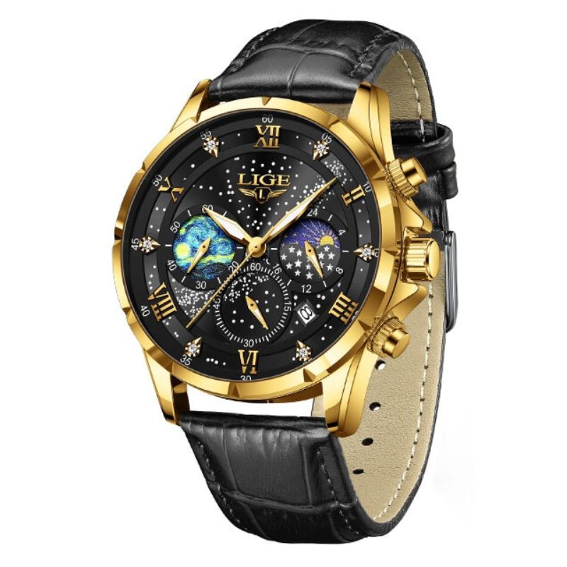 Orologio Elegante con Fase Lunare