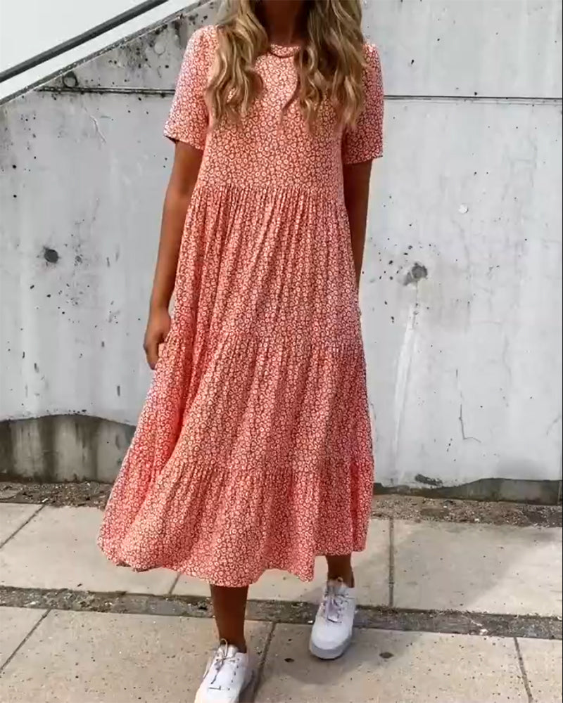 Alina - Abito a maniche corte con motivo floreale