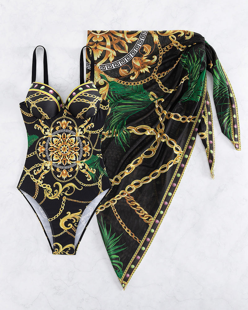 Marie | Costume da bagno push-up con gonna da spiaggia