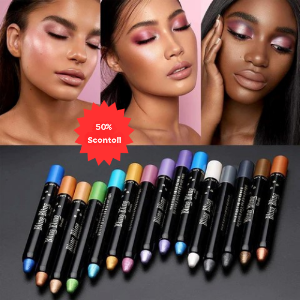 Ombretto - Set di 15 colori-matite resistenti all'acqua