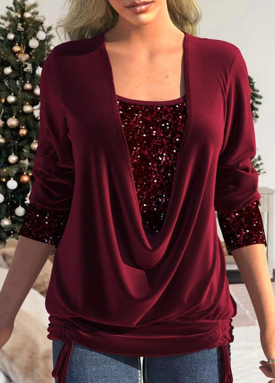 Genevieve | Top glitterato con paillettes