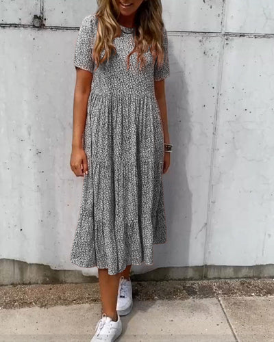 Alina - Abito a maniche corte con motivo floreale
