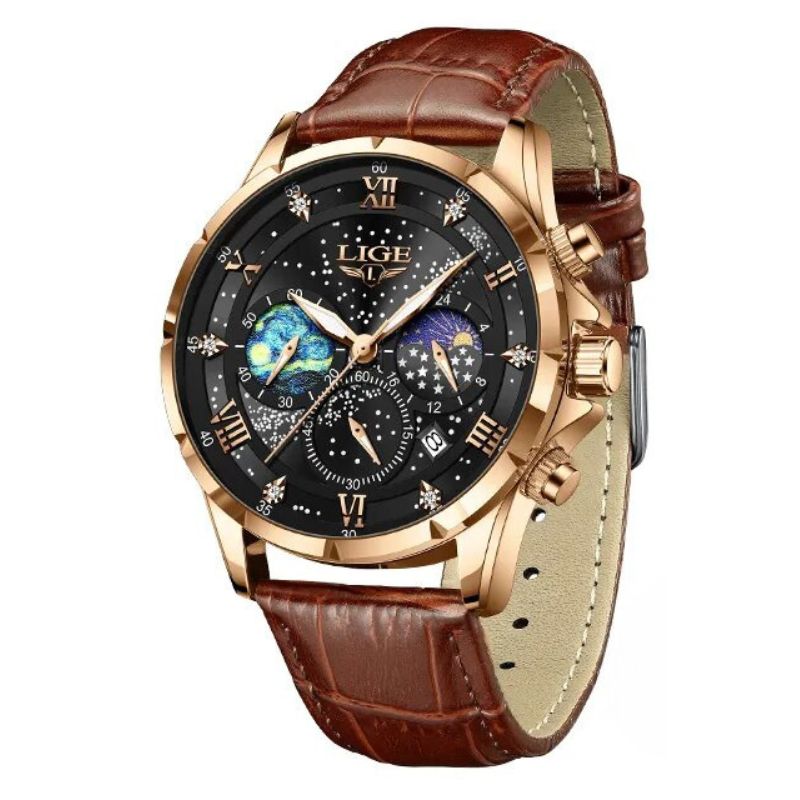 Orologio Elegante con Fase Lunare