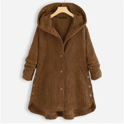 Dana | Cappotto con cappuccio a coste