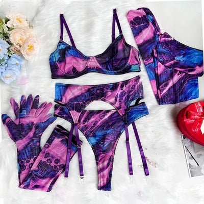 Valérie™ | Set di lingerie 5 pezzi Tie Dye