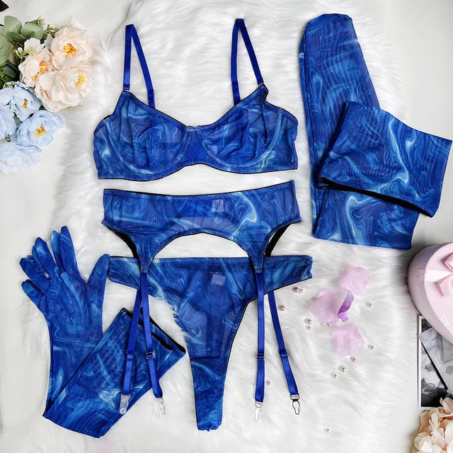 Valérie™ | Set di lingerie 5 pezzi Tie Dye
