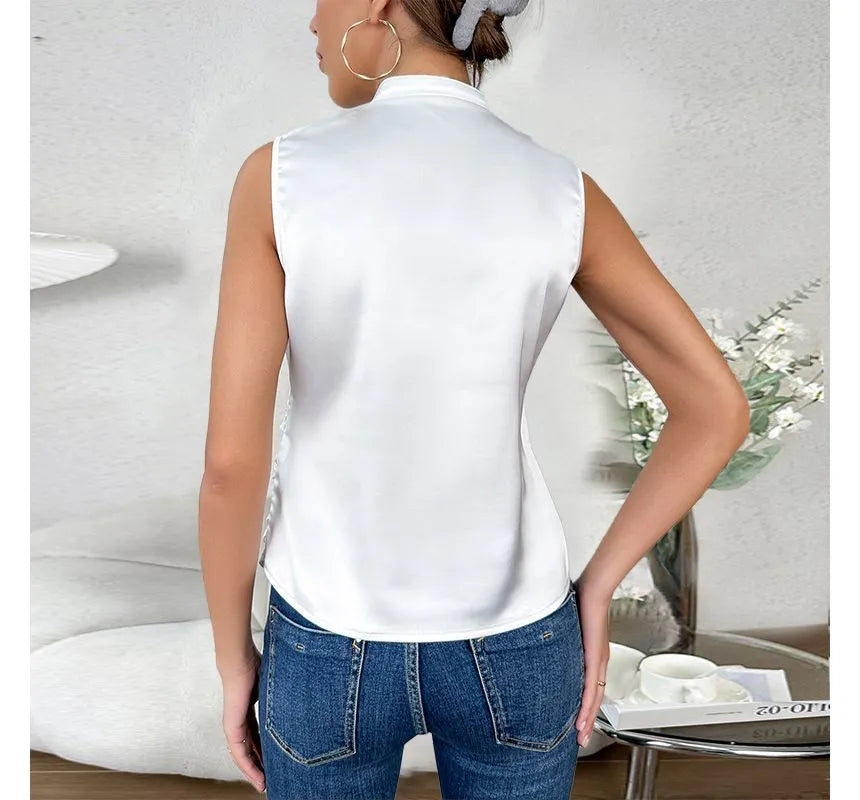 Sarah | Elegante top senza maniche monocolore