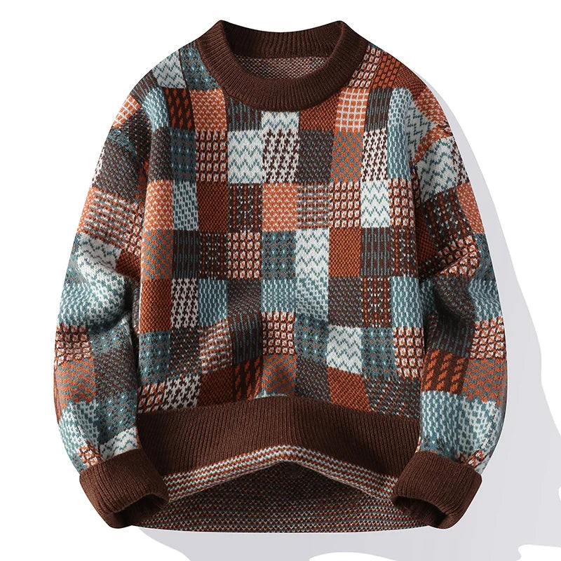 Verre Blanc™ | Maglione patchwork in cashmere vintage da uomo