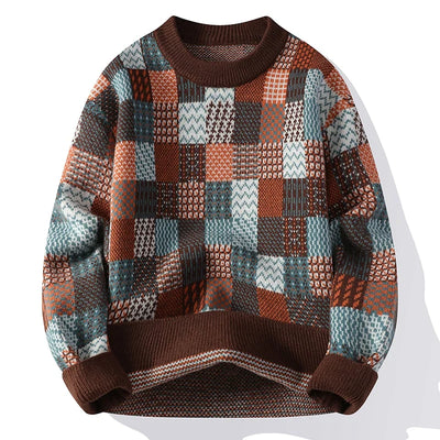 Verre Blanc™ | Maglione patchwork in cashmere vintage da uomo