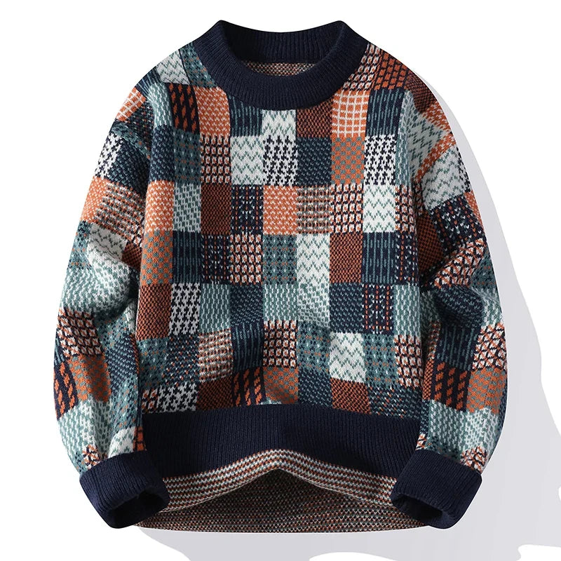 Verre Blanc™ | Maglione patchwork in cashmere vintage da uomo
