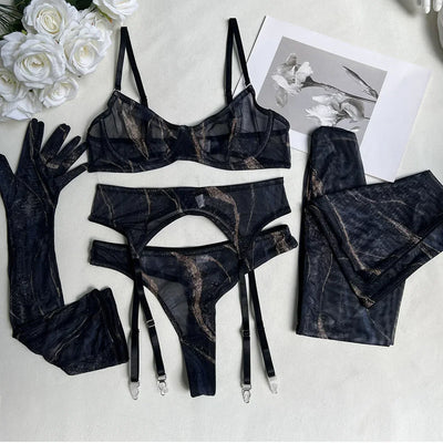 Valérie™ | Set di lingerie 5 pezzi Tie Dye