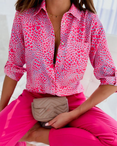 Sibylle | Blusa alla moda con maniche lunghe e bottoni