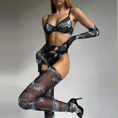 Valérie™ | Set di lingerie 5 pezzi Tie Dye