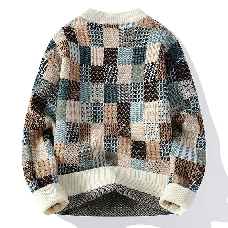 Verre Blanc™ | Maglione patchwork in cashmere vintage da uomo