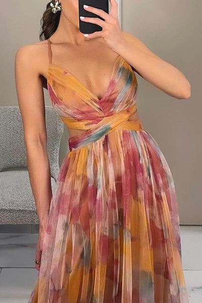 Eléna - Abito Lungo Elegante e Floreale