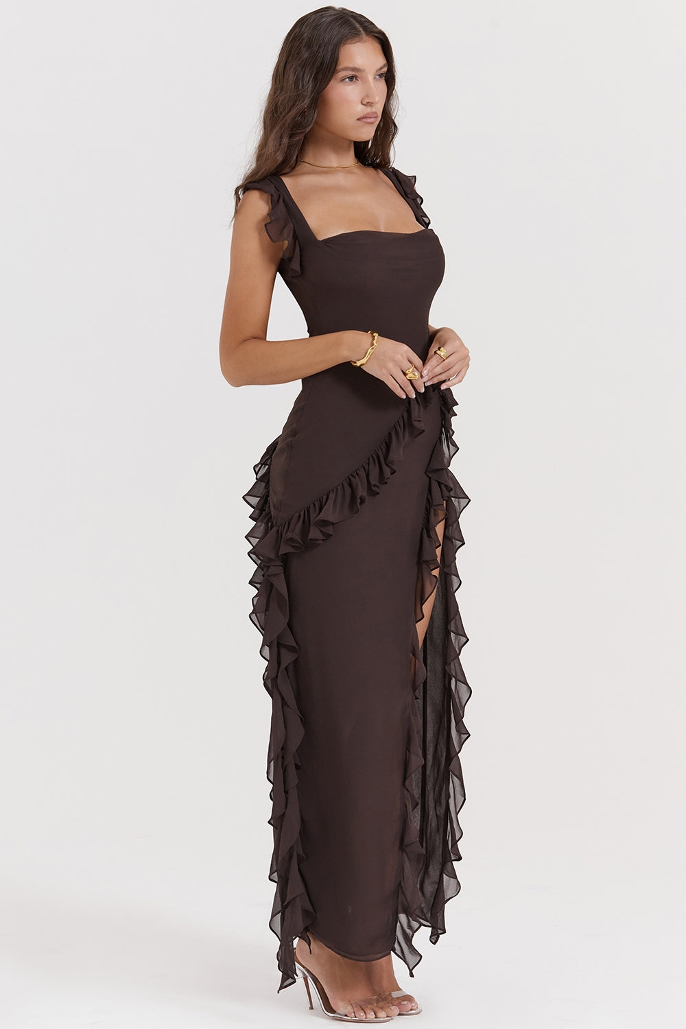 Dalila | Abito lungo con ruches
