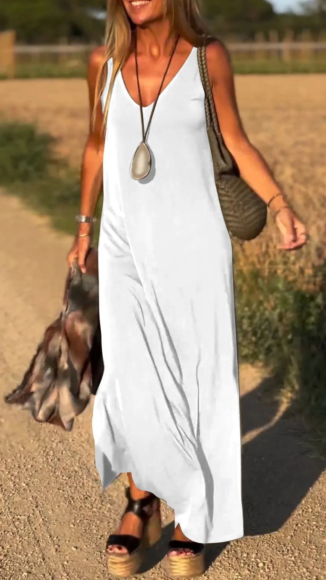 Lilia - Maxi abito con scollo a V