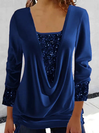 Genevieve | Top glitterato con paillettes