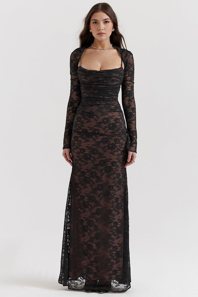 CELESTE - Abito Maxi in Pizzo