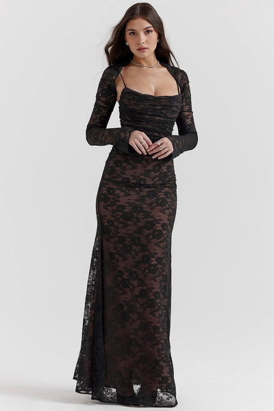 CELESTE - Abito Maxi in Pizzo