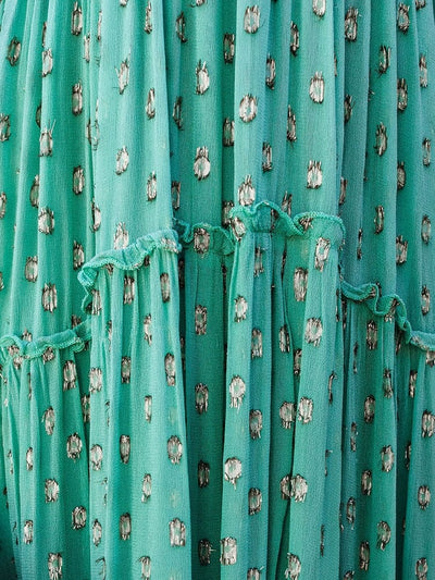 Evi™ Abito Maxi Verde Con Scollo A V E Stampa Estiva Ibiza