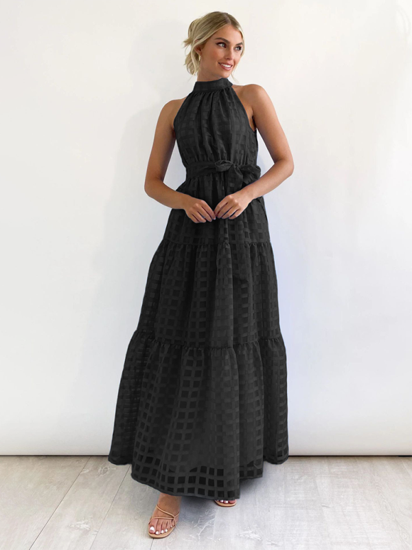 Raila - Elegante Abito Maxi con Collo All'Americana