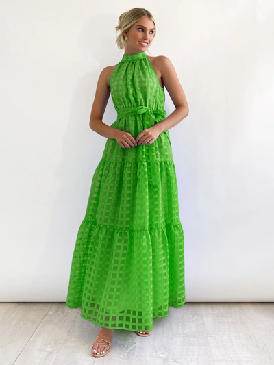 Raila - Elegante Abito Maxi con Collo All'Americana
