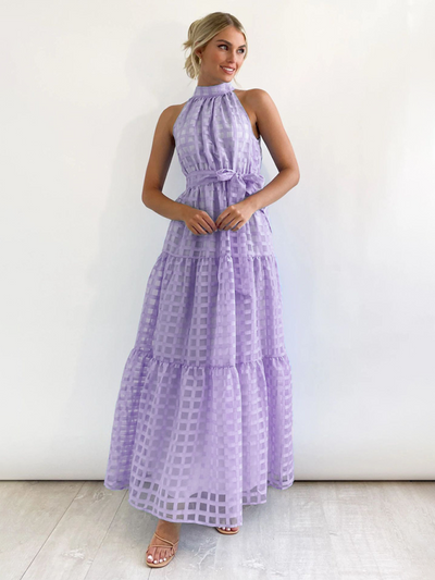 Raila - Elegante Abito Maxi con Collo All'Americana