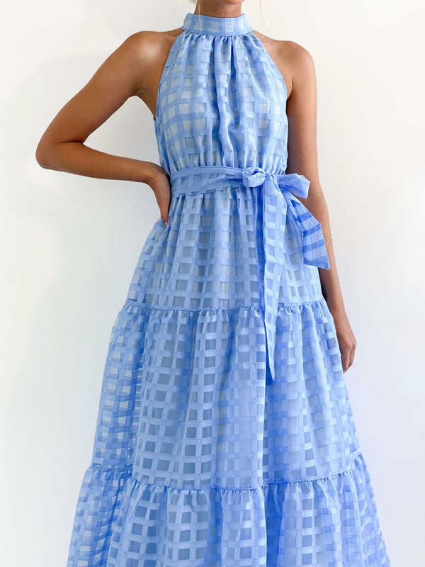 Raila - Elegante Abito Maxi con Collo All'Americana