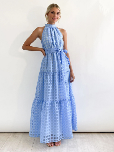 Raila - Elegante Abito Maxi con Collo All'Americana