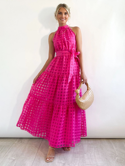 Raila - Elegante Abito Maxi con Collo All'Americana
