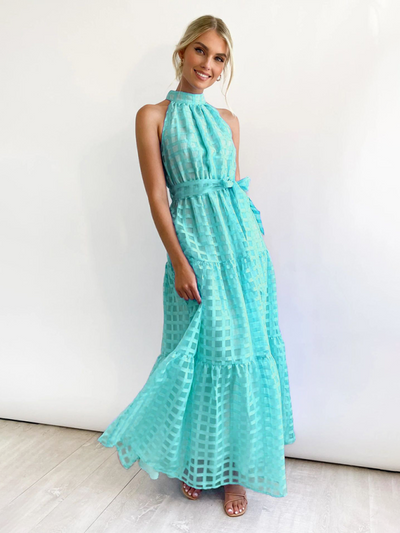 Raila - Elegante Abito Maxi con Collo All'Americana