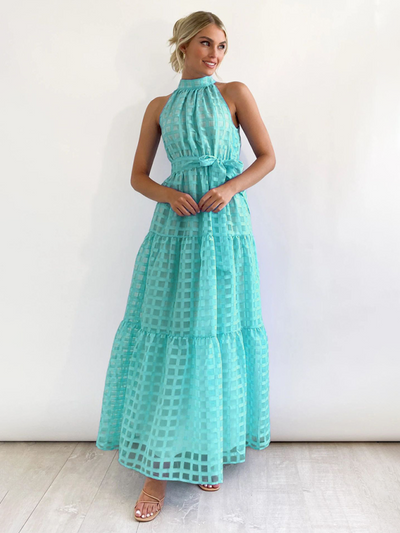 Raila - Elegante Abito Maxi con Collo All'Americana