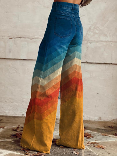 LÉA | Pantaloni Retro a Zigzag Eleganti e Moderni
