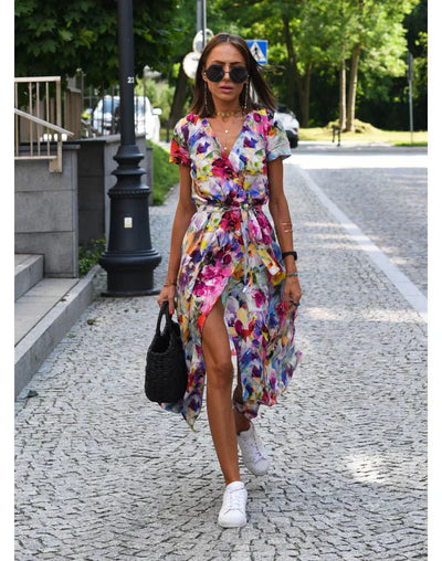 Suzanne - Elegante abito con scollatura a V